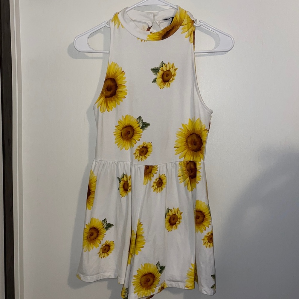 Sunflower romper with open back
